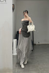 Marc Le Bihan 2590 series triple silk skirt collection French handmade MLB-2590-ZZHUI PEARL GREY